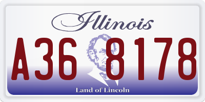 IL license plate A368178