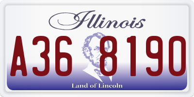 IL license plate A368190