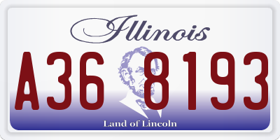 IL license plate A368193
