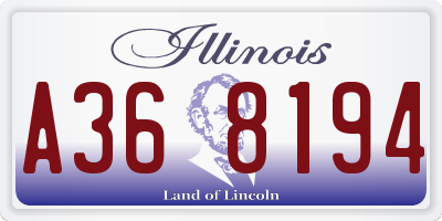 IL license plate A368194