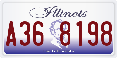 IL license plate A368198