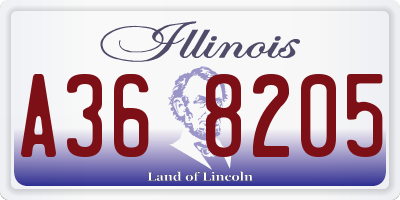 IL license plate A368205