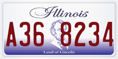 IL license plate A368234