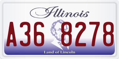 IL license plate A368278