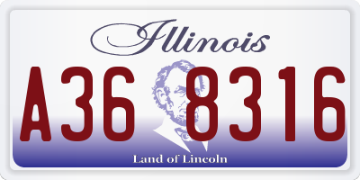 IL license plate A368316
