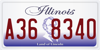 IL license plate A368340