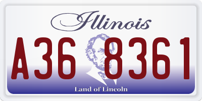 IL license plate A368361