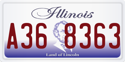IL license plate A368363