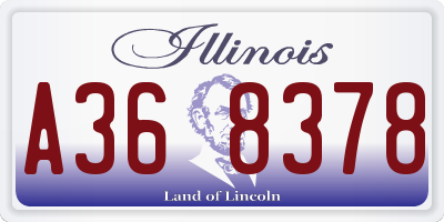 IL license plate A368378