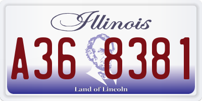 IL license plate A368381
