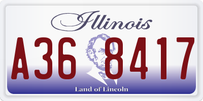 IL license plate A368417