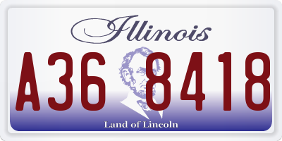 IL license plate A368418