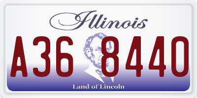 IL license plate A368440