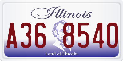 IL license plate A368540