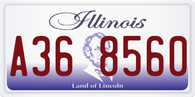 IL license plate A368560