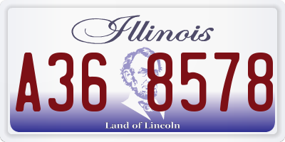 IL license plate A368578