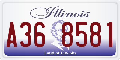 IL license plate A368581