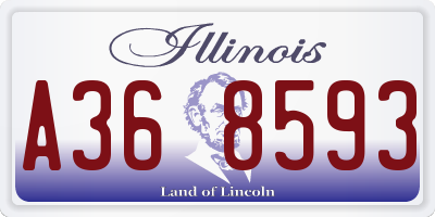 IL license plate A368593