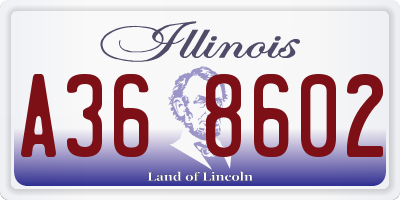 IL license plate A368602