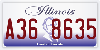 IL license plate A368635