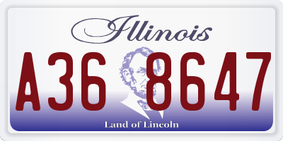 IL license plate A368647