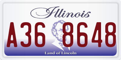IL license plate A368648