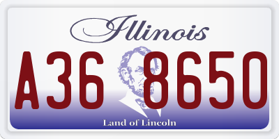 IL license plate A368650
