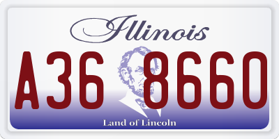 IL license plate A368660