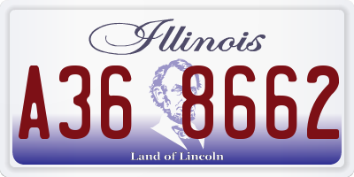 IL license plate A368662