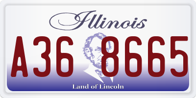 IL license plate A368665