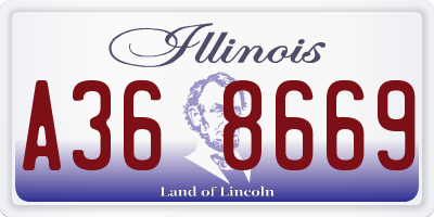 IL license plate A368669