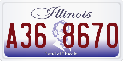 IL license plate A368670