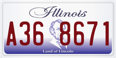 IL license plate A368671