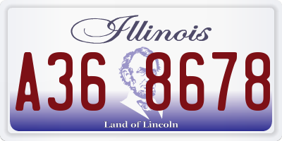 IL license plate A368678