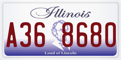 IL license plate A368680