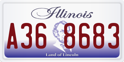 IL license plate A368683