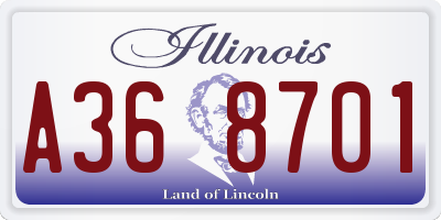 IL license plate A368701