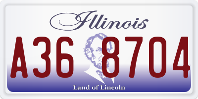IL license plate A368704