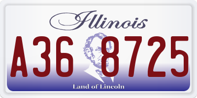 IL license plate A368725