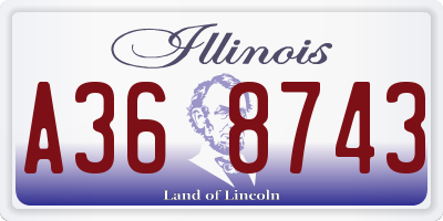 IL license plate A368743