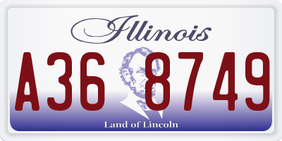 IL license plate A368749