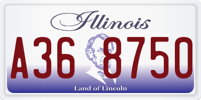 IL license plate A368750