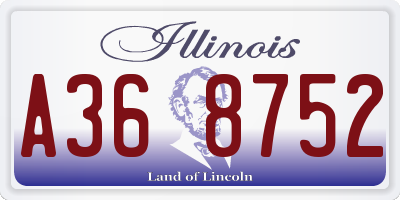 IL license plate A368752
