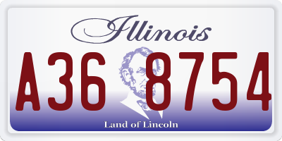 IL license plate A368754