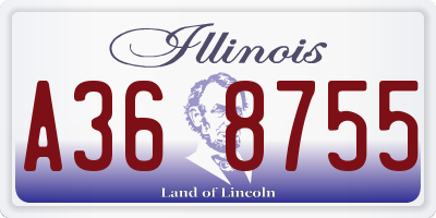 IL license plate A368755