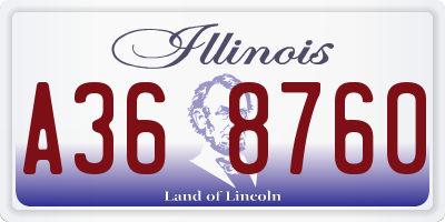 IL license plate A368760