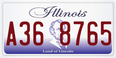 IL license plate A368765