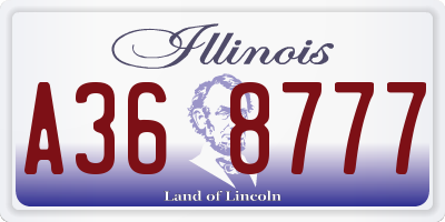 IL license plate A368777