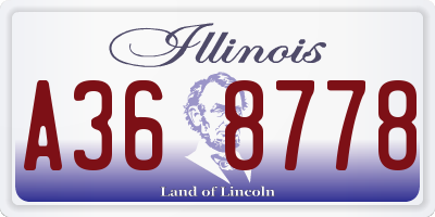 IL license plate A368778