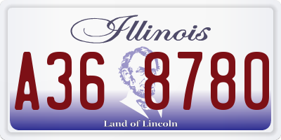 IL license plate A368780
